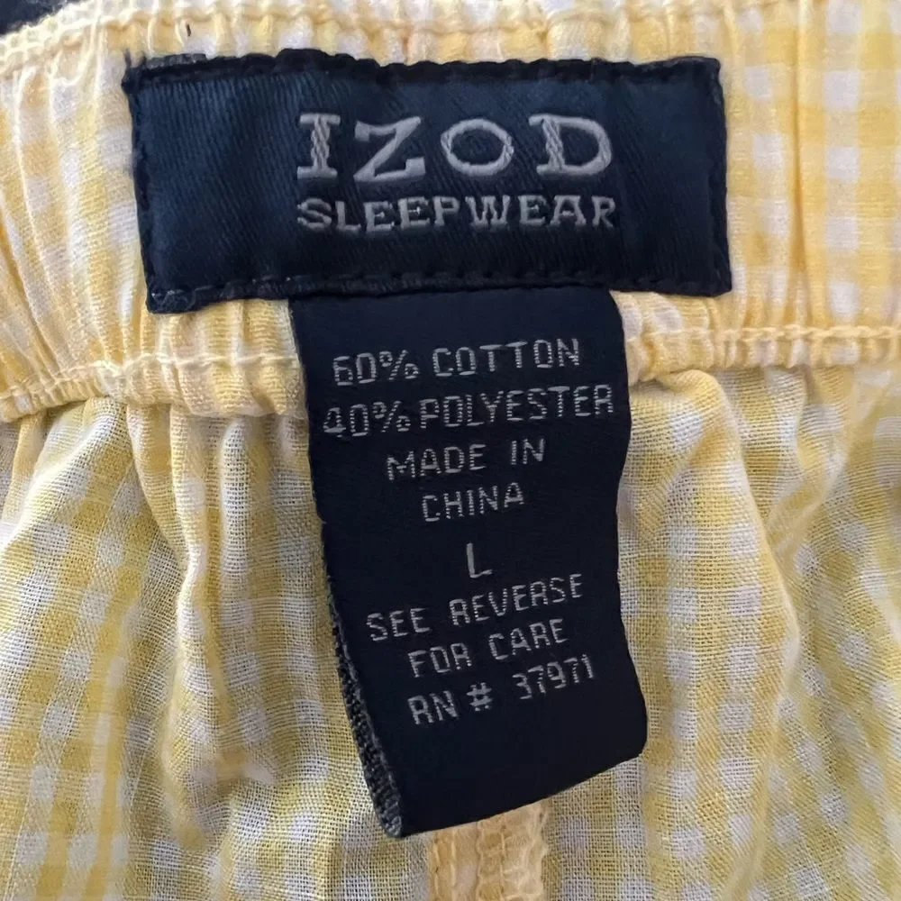 Izod Yellow Plaid Sleepwear Shorts